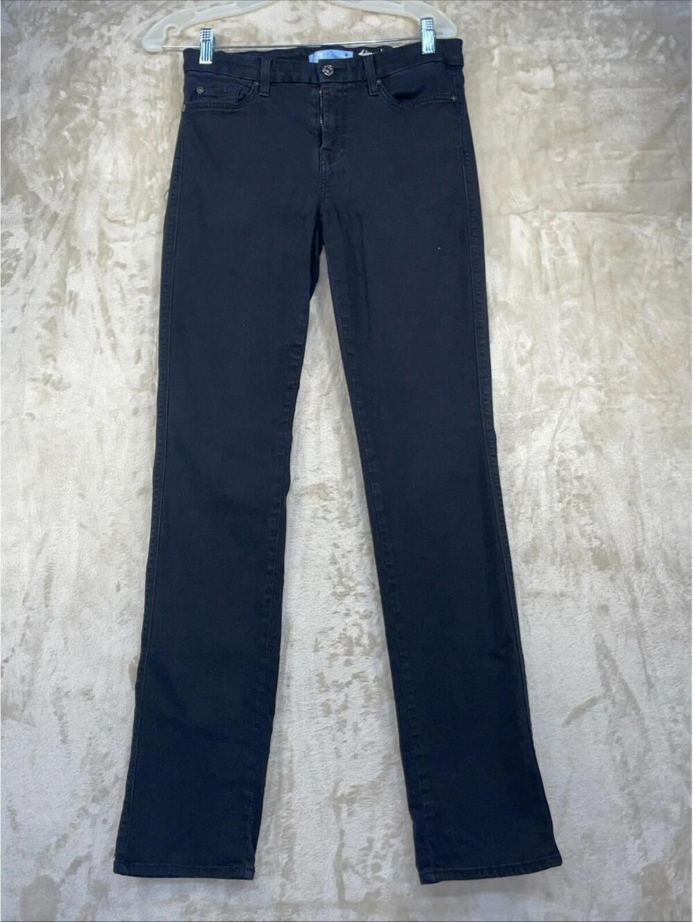 7 For All Mankind Jeans Womens 28 x 33 Kimmie Straight Leg Black Jeans EUC